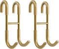 NINETREX Shower Door Hooks,Over Glass Door Hooks for Bathrooms Frameless Glass,Heavy Duty SUS 304 Stainless Steel Hook for Towels,Squeegee,Loofah,Shaver,Robe,2 Pack,Gold