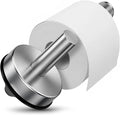 Stainless Steel Toilet Paper Holder with Suction Cup, No Drilling Wall Mounted Bathroom Tissue Roll Holder Brushed Nickel, Removable Vacuum Suction Base for Bathroom, Apartment, RV