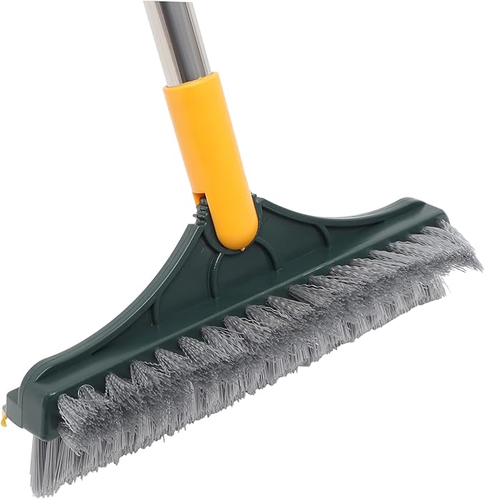Floor Brush Double-Sided Scrub Brush Long Handle for Bathroom Shower Toilet Grout Cleaning