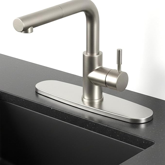 Kitchen Sink Hole Cover Sink Faucet Hole Cover Stainless Steel Deck Plate Escutcheon Plumbing Covers Plates 1 or 3 Holes Long Rectangle Covers Plates 9.5" Deck Plate Kitchen Faucet or Bathroom
