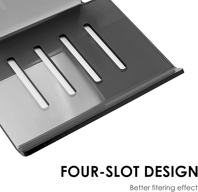 Self Adhesive Soap Dish Wall Mounted, 4 Slot Acrylic Soap Saver, Sponge Soap Holder for Shower Wall, Bathroom, Kitchen (Gray Clear)