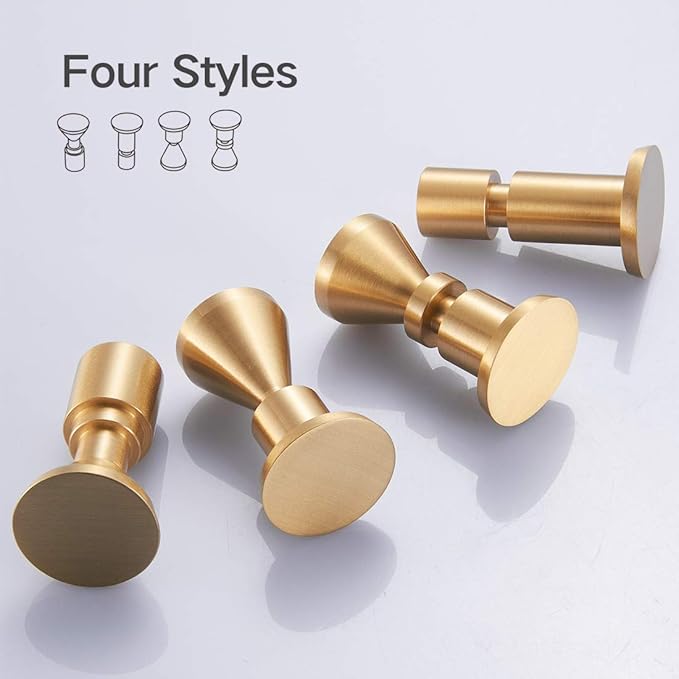 TECI Solid Brass Gold Hooks(2 Pack) Heavy Duty Wall Mounted.Perfect for Purse,Coats, Hats, Bags, Backpacks,Hat,Towel, and More.Available for Clothing Store, Hotel, Cafe, TC005D