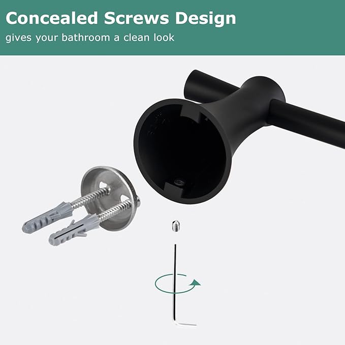 PARLOS Brass Toilet Paper Holder Tissue Roll Hanger for Bathroom & Kitchen Wall Mounted with Screws, Matte Black