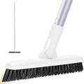 Grout Brush Floor Scrub Brush with Long Handle V Shape 51" Floors Scrubber with Stiff Bristle for Cleaning Bathroom Shower Tile, Patio, Garage, Kitchen, Wall and Deck (Off White)