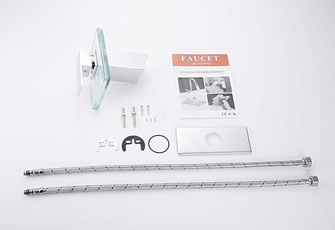 Chrome Bathroom Faucet Waterfall Glass Spout Single Handle Bathroom Sink Faucet One Hole Lavatory Basin Sink Mixer Tap Modern Deck Mount Plumbing Fixtures Unique Designer