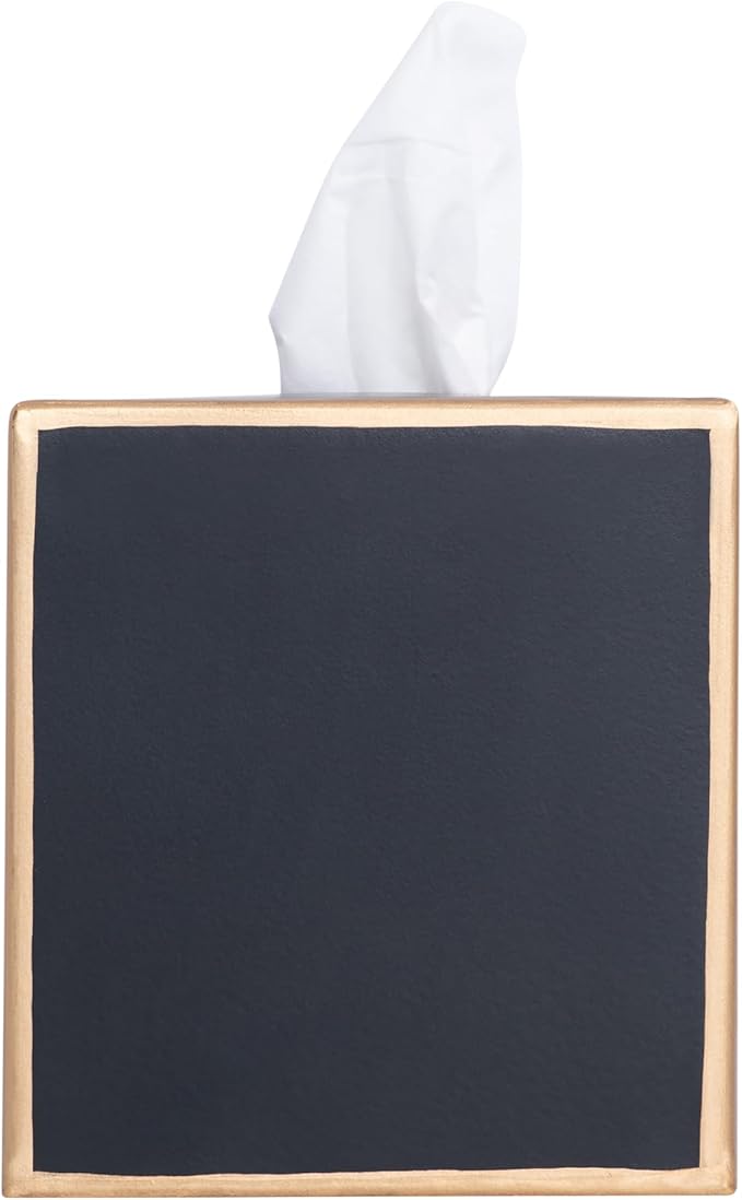 Jaye’s Studio Decorative Tissue Box Cover Square, Metal Modern Tissue Box Cover Farmhouse Decor for Bathroom Accessories Gold Desk Decor Home & Bedroom Black Tissue Box Holder Facial Tissue Dispenser