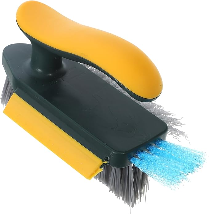 VICASKY Groove Gap Cleaning Brush for Small Spaces, Long Handle Bathroom Floor Scrubber, Sink and Window Track Scrub Brush for Crevice and Corner Cleaning, 1pcs Yellow-Green
