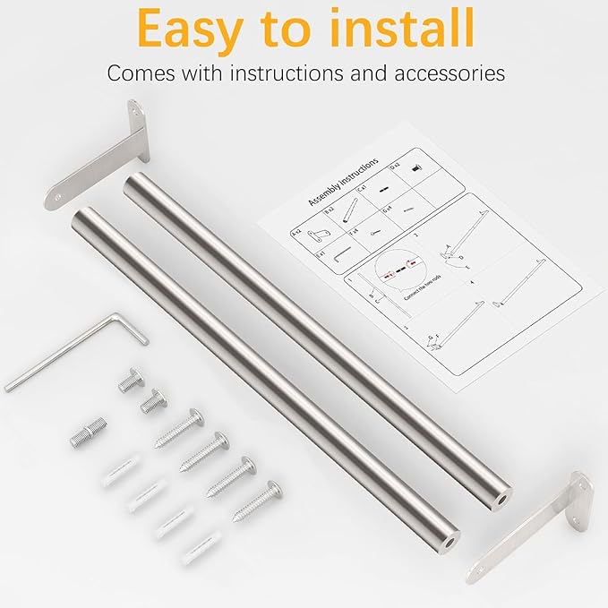 MKO Bath Towel Bar, Modern 30-Inch Towel Rod for Bathroom Wall Mounted, Bathroom Towel Holder Bars, Brushed Nickel