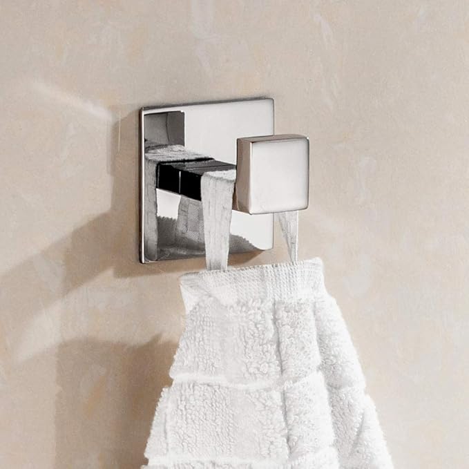 Stainless Steel Bathroom Towel Hook Self Adhesive Robe Coat Hook in Bathroom,No Screw Need and Chrome Finish …