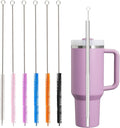 Straw Cleaner Brush for Stanley, 6Pcs Reusable Extra Long Straw Cleaning Brush for 14oz 20oz 30oz 40oz Stanley Mug, Cleaning Brushs for All Plastic, Glass, Stainless and Silicone Straws