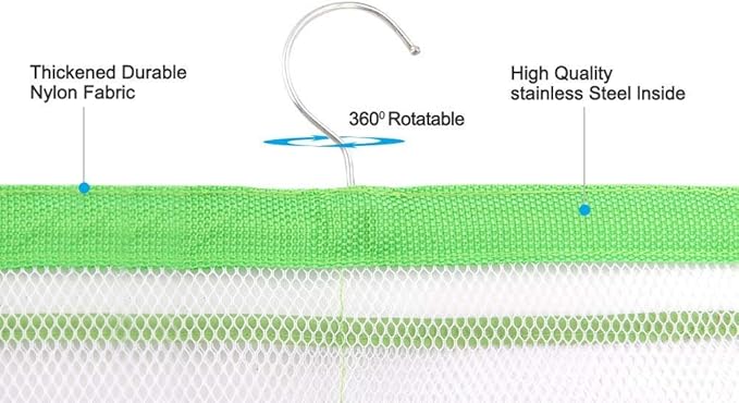 FishMM Mesh Bath Organizers for Shower with Hook, Quick Dry Hanging Shower Caddy College, Bath Storage with 6 Pockets for College Dorm Rooms, Bathroom