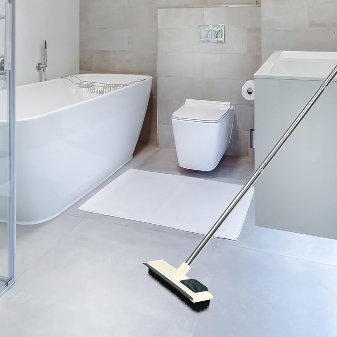 Cabilock Floor Scrub Brush with Long Handle Stiff Bristle Hard Cleaning Brush for Bathroom Tile and Floor 108cm for Household Shower and Grout Cleaning
