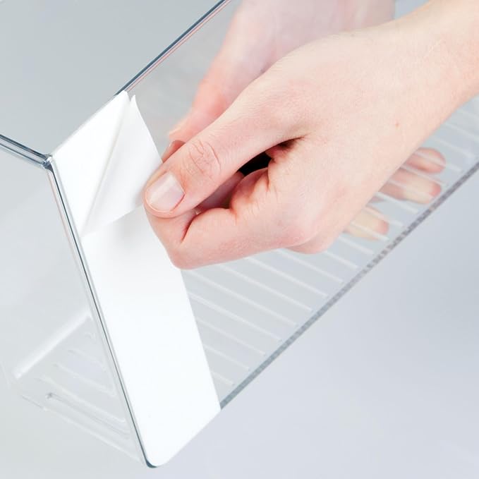 iDesign Adhesive Organizer Bin - Damage-Free Hanging for Kitchen, Bathroom, or Office - Set of 2 - Clear