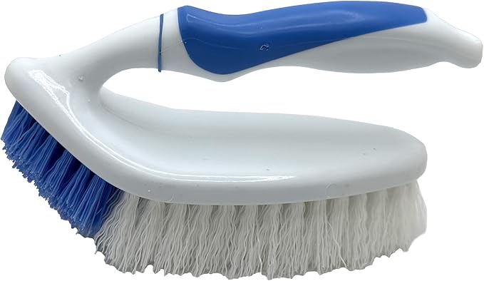 Rocky Mountain Goods Scrub Brush with Iron Handle - All Purpose Scrub Brush for Cleaning Shower, Bathroom, Floor, Tile, Grout, Decks, and Concrete - Pointed Head for Cleaning Corners - Heavy Duty