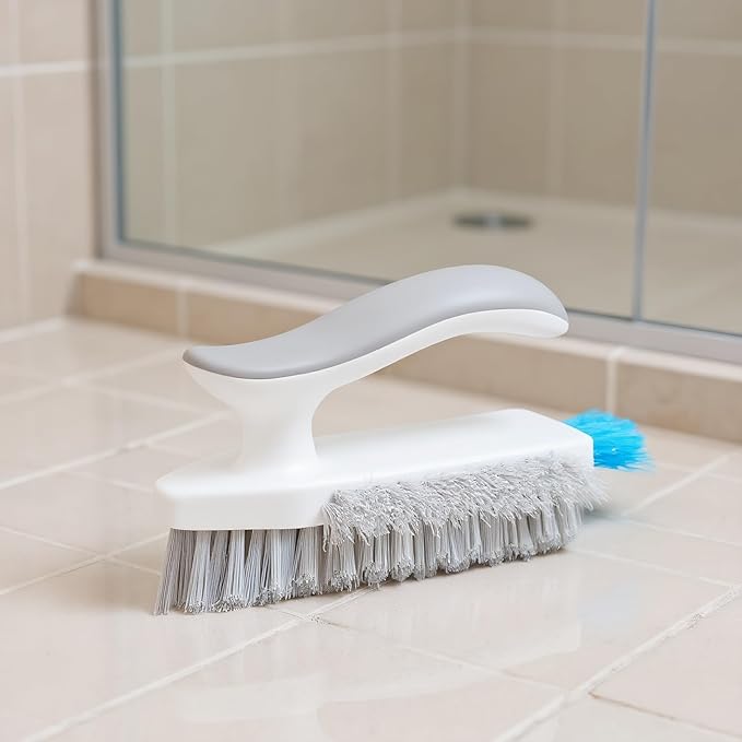 Hard Bristle Cleaning Brush,Narrow Scrubber,with Ergonomic Handle Narrow Cleaning Brush - for Shower Kitchen Floor Tub Grout Household Countertop