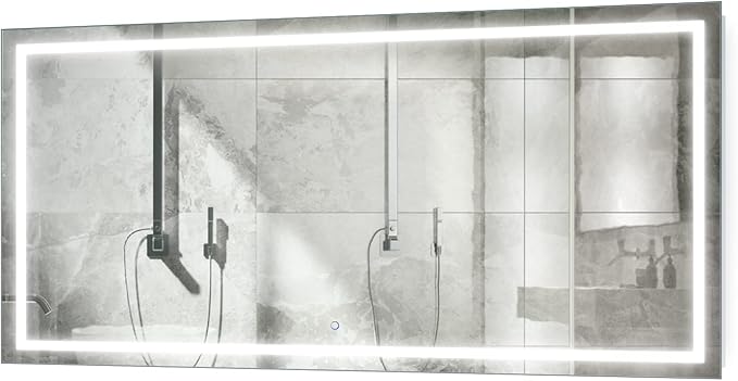 Krugg | Large 72 Inch X 36 Inch LED Bathroom Mirror | Lighted Vanity Mirror Includes Dimmer & Defogger | Wall Mount Vertical or Horizontal Installation