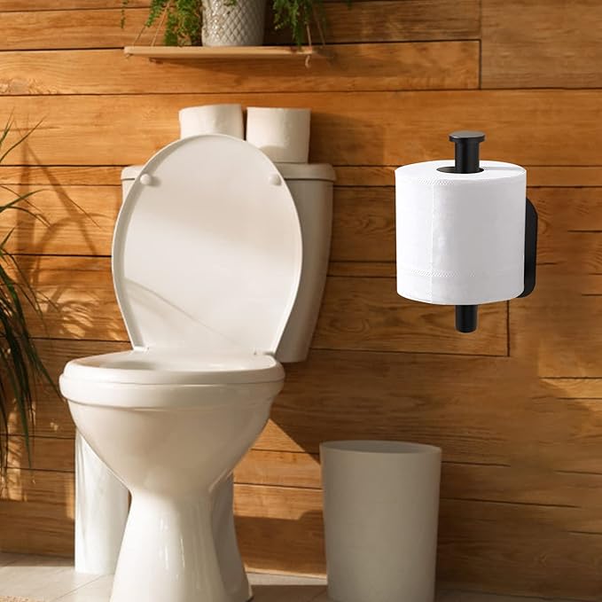 athroom Toilet Paper Holder Self-Adhesive Roll Holder Wall Mount Stainless Steel no Drilling Tissues Holder Stick on Wall White