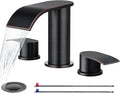 Ultimate Unicorn 8 inch Bathroom Faucet Oil Rubbed Bronze, Waterfall Bathroom Sink Faucet with Metal Pop-up Drain Stopper and 2 Supply Hoses,2 Handle Widespread Faucets for Vanity Sink 3 Holes