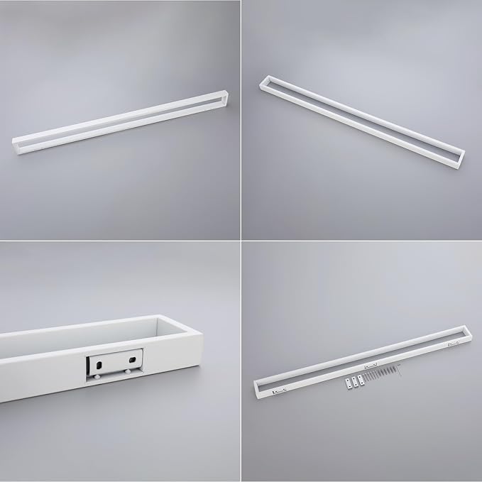 GERZWY 36-Inch Bathroom Towel Bar Stainless Steel Bath Towel Bar Modern Square Style Wall Mount, White