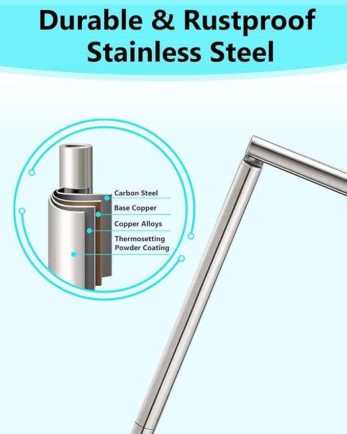 Toilet Paper Holder Stand, Free Standing Toilet Paper Holder with 4 Rolls for Bathroom, Weighted Base Toilet Paper Stand, Chrome