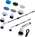 Electric Scrubber, Cordless Multifunction Retractable Handle Power with 9 Brushes, for Bathroom, Kitchen, Automotive Interior