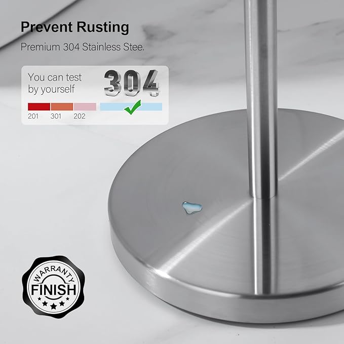 BAGNOLUX Bathroom Toilet Paper Holder Stand with Reserve, SUS304 Stainless Steel Rustproof Pedestal Tissue Roll Holder Heavy Duty, Brushed Nickel