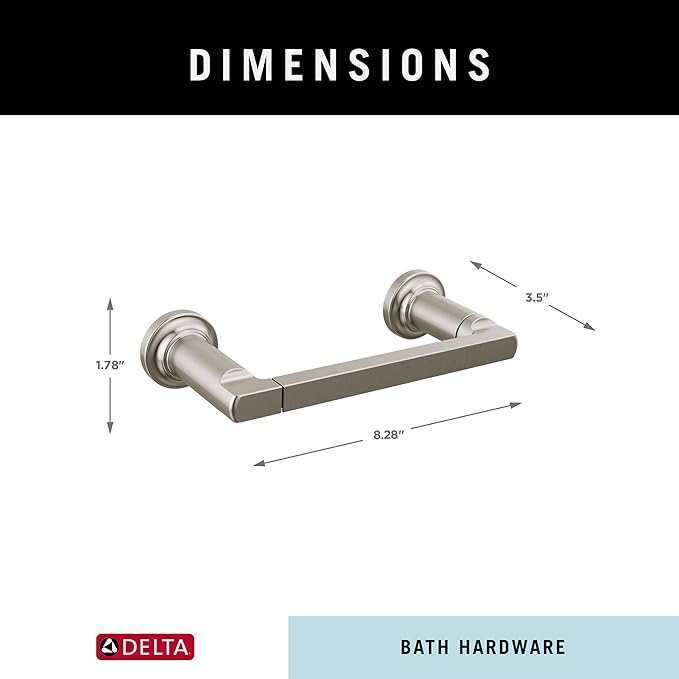 DELTA FAUCET 78955-SS Tetra Pivot Arm Toilet Paper Holder Bath Hardware Accessory in Stainless Steel