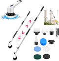 Electric Spin Scrubber Bathroom Scrubber Electric Shower Scrubber for Cleaning, 10 Replaceable Brush Heads and Extension Handle, Power Cleaning Brush for Bathroom Shower Floor Tile, EMD