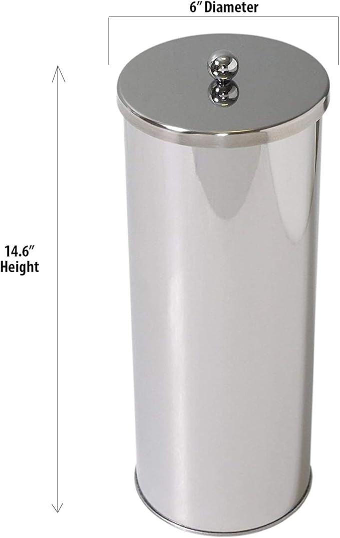 Huji Rust Resistant Stainless Steel Toilet Paper Roll Canister Holder for Bathroom Storage (2, Toilet Paper Canister)