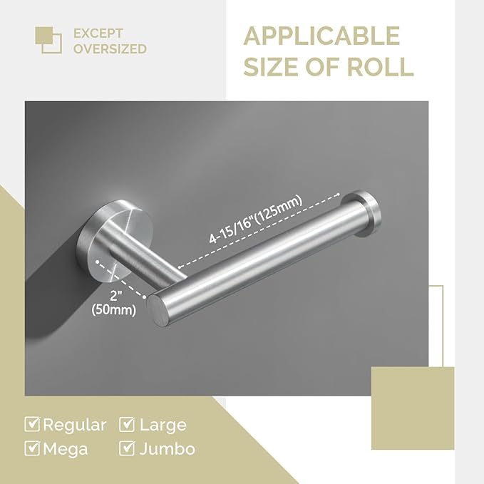 Toilet Paper Holder Brushed Nickel, Angle Simple SUS304 Stainless Steel Bathroom Toilet Paper Roll Holder Wall Mount