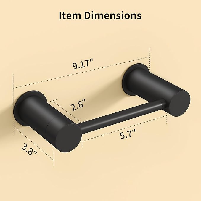 YUMORE Toilet Paper Holder Wall Mounted, Springless Pivoting Bathroom Tissue Holder, Easy One-Hand Reload No Spring Needed, Matte Black Modern Bathroom Hardware Accessories