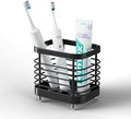 Black Electric Toothbrush Holder for Bathroom, Toothpaste Caddy Organizer Storage with Drainage, Kids Tooth Brush Stand for Countertop Sink, Bathroom Accessories Decor