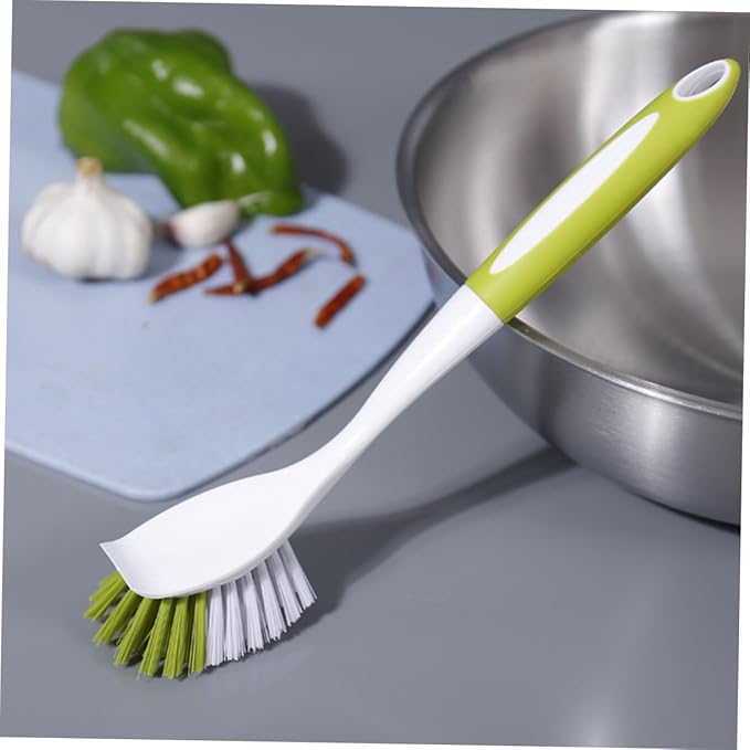 Beaupretty 2pcs Handle Kitchen Cleaning Brush for Pots and Pans Dish Washing Tool Non- Grip for Scrubbing Stoves and Countertops Convenient Storage Design