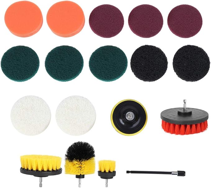 Cleaning Brush Set-18Pcs Electric Drill Brush Set Multifunction Power Cleaner Scrubber Attachments Home Cleaning Supplies