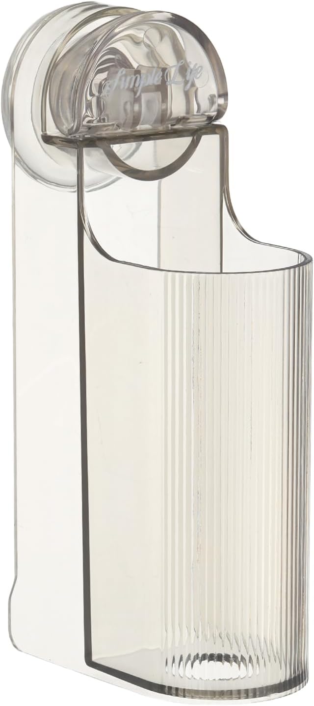 uxcell Electric Toothbrush Holder, Wall Mounted Plastic Toothbrush Organizer Suction Cup Storage Organizer Stand for Bathroom Tooth Brush Toothpaste Storage, Clear Grey
