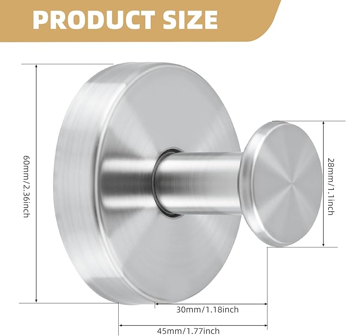 Suction Cup Hooks for Shower Heavy Duty Wreath Hangers for Front Door Waterproof Shower Hooks for Inside, No Drill Adhesive Towel Hooks for Bathroom, Kitchen, Glass Doors, Windows (4, Brushed Nickel)