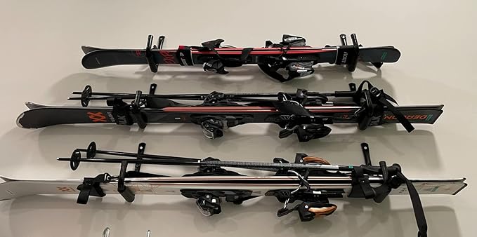12.7 Inch Heavy Duty Large Tool Hanger, 4 Pack Wall Mounted Garage Storage Hooks, Indoor Black + Red 12.7Inches x 9.2Inches