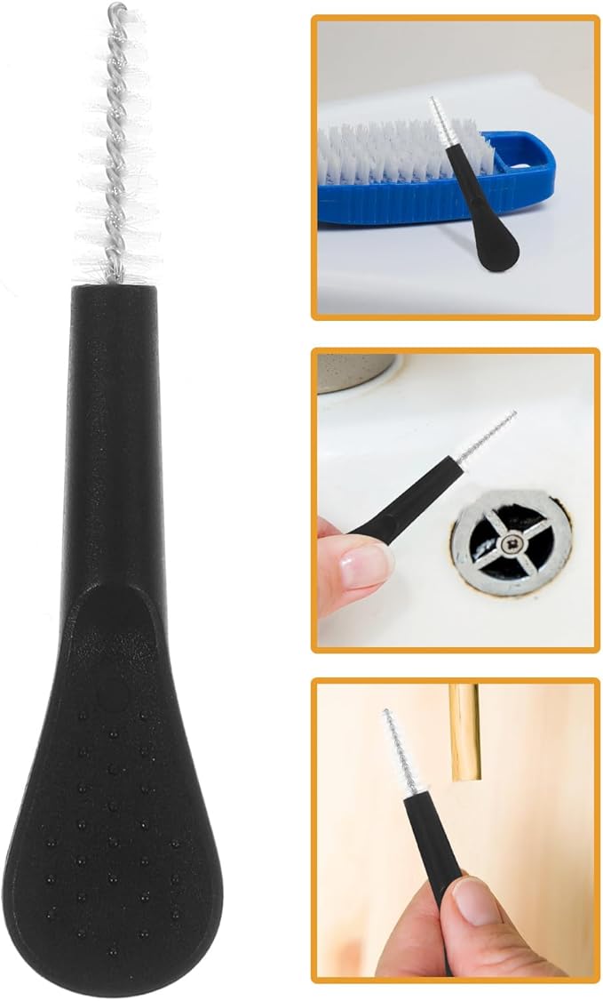 10pcs Handheld Crevice Cleaning Brushes Multi-Purpose Gap Scrubbing Tools Black and White for Kitchen Bathroom Window Edge Grout Cleaning