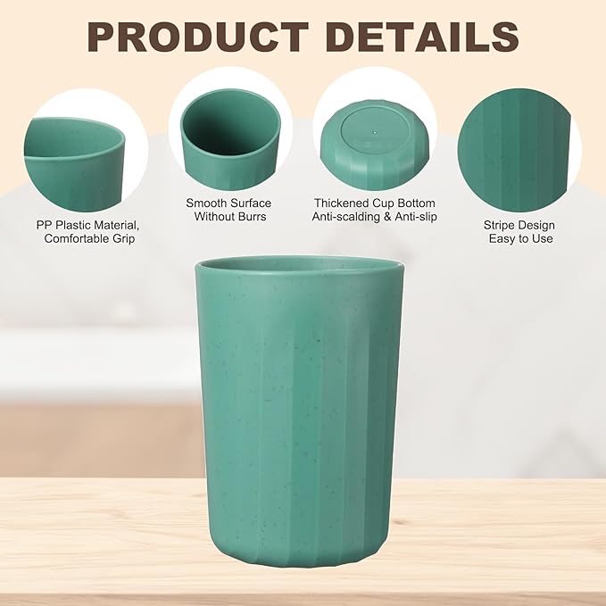 uxcell 1 Pcs Simple Toothbrush Cup, 2.8 x 2.8 x 3.9 Inch Bathroom Tumbler Reusable Plastic Cup Set for Storing Toothpaste Toothbrushes Combs Water Beverages, Dark Green