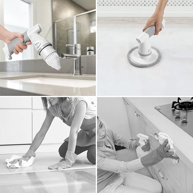 iezfix Portable Electric Spin Scrubber X01 and Cleaning Brush Attachments