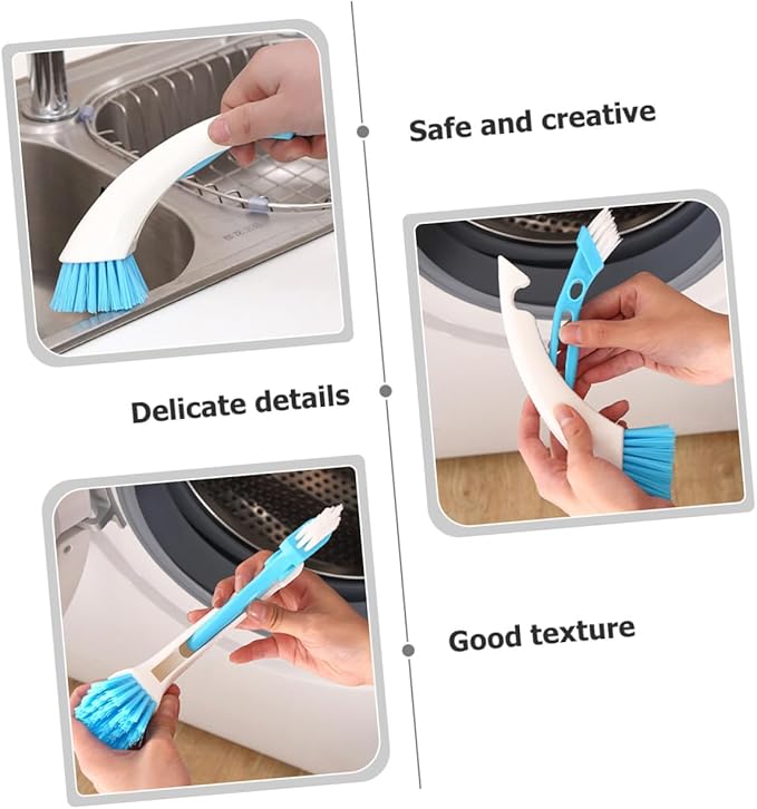 Multi-Functional Small Cleaning Brush with Sturdy Bristles for Washing Machine Bathroom Floor and Grout Crevice Cleaning Compact Design for Easy Grip and Reusable Random Color