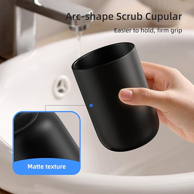Toothbrush Cup 10.5oz Reusable Unbreakable Bathroom Tumbler 2 PCS, Easy to Clean Plastic Bathroom Cup Toothbrush Holder for Bathroom Counter Organizer