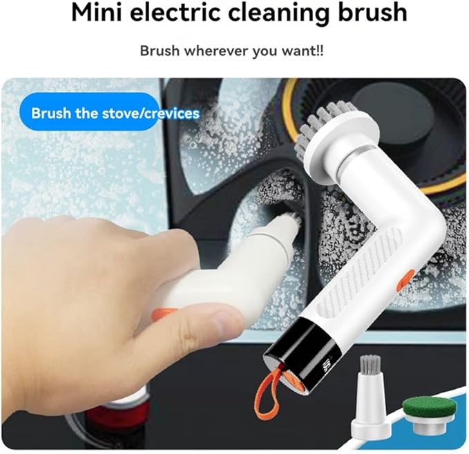 Electric Cleaning Brush Multi- Kitchen Pot Scrubber Handheld Automatic Cleaning Brush Black