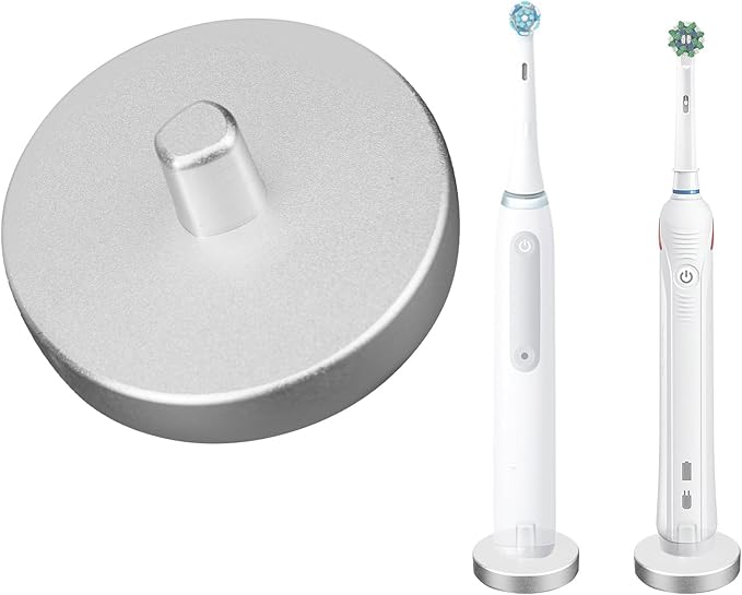 Silver Electric Toothbrush Holder for Bathroom, Stainless Steel Freestanding Brush Holder, Compatible with Oral-B iO Series 3/4/5/6, Pro 500/1000/2500/3000/5000/7000/7500, Genius 6000/8000