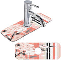 Petals Stripe Kitchen Faucet Mat Splash Guard, 15.4”x5.7” Absorbent Quick Drying Sink Mat for Countertop Protection, Draining Mat Sink Protectors For Kitchen Bathroom, 1 Pack