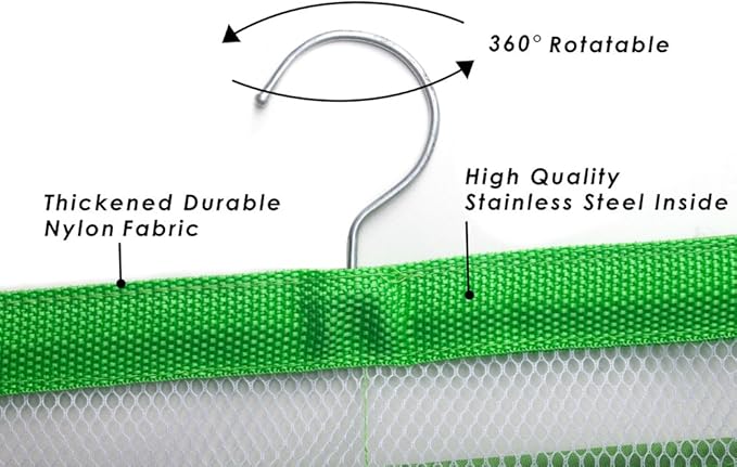 ALYER 6 Storage Pockets Hanging Mesh Shower Caddy,Space Saving Bathroom Accessories and Quick Dry Bath Organizer with Hanger,Green