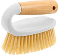 Wooden Handle Scrub Brush for Tile Grout and Floor Cleaning Stiff Bristle Utility Hand Brush for Bathroom Kitchen and Household Use Lightweight and Ergonomic Design for Tight