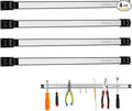 18" Magnetic Tool Holder Strip, 4 Pieces Silver Metal Tool Organizer Rack with Stainless Steel Surface, Magnet Bar for Garage Workshop, Easy To Install with Mounting Screws