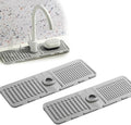 Drowning Pads for Kitchen Faucet,Upgrade Kitchen Sink Splash Guard Silicone Draining Mat for Kitchen Sink Splash Guard,Fast Drying Stone Sink Tray Sink Protectors Sink Faucet Mat (Gray,2PC)
