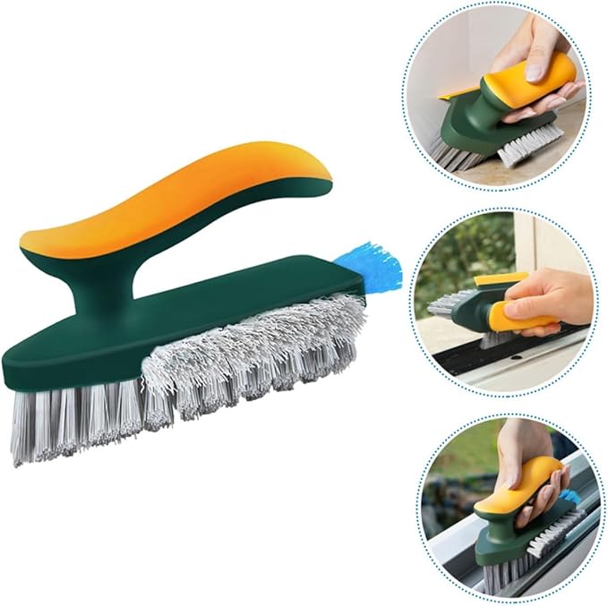 Multi-Functional Handheld Cleaning Brush for Indoor Use Ergonomic Crevice Scrub Brush for Grout Corners and Stovetops Dark Scrubbing Power